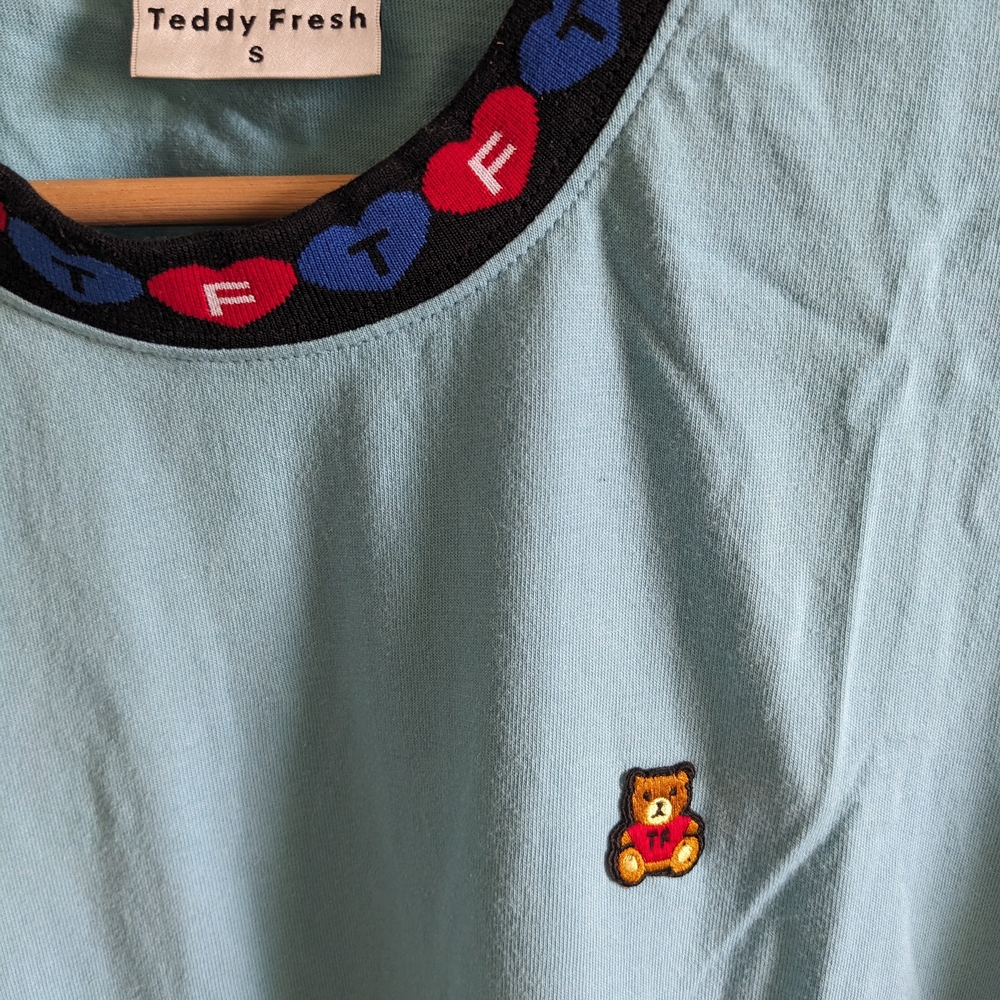 Teddy Fresh Blue T-Shirt with Bear Patch